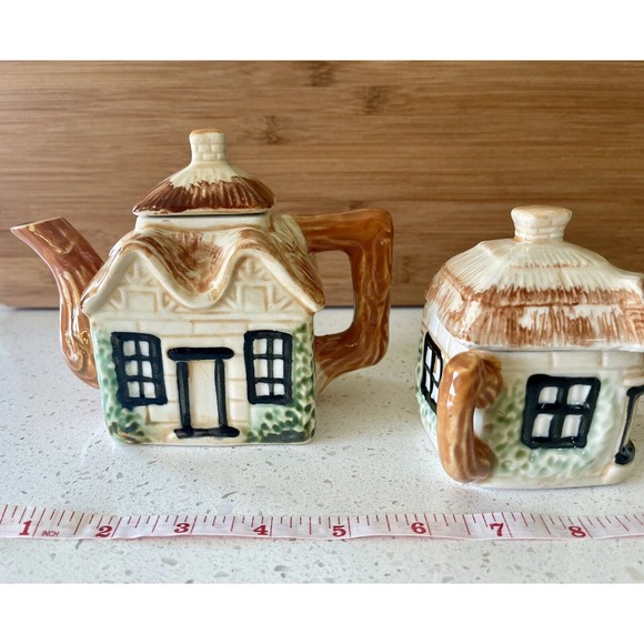 Teapot Creamer Sugar Set Cottage Ware Kensington England Original 1960's - Picture 13 of 13